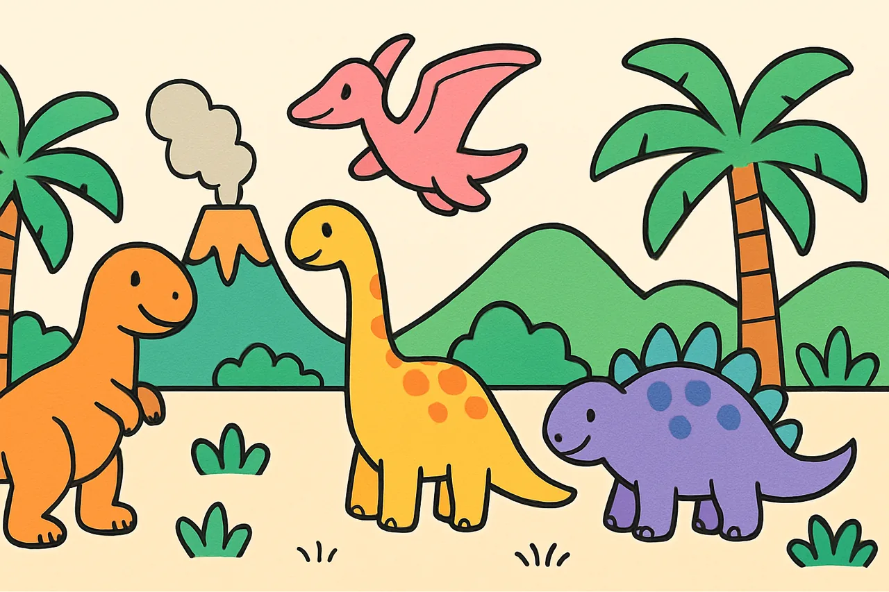 Erlebniswelt Dino-Welt zum Ausmalen