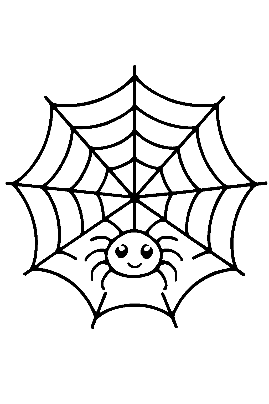 Ausmalbild Spinnennetz