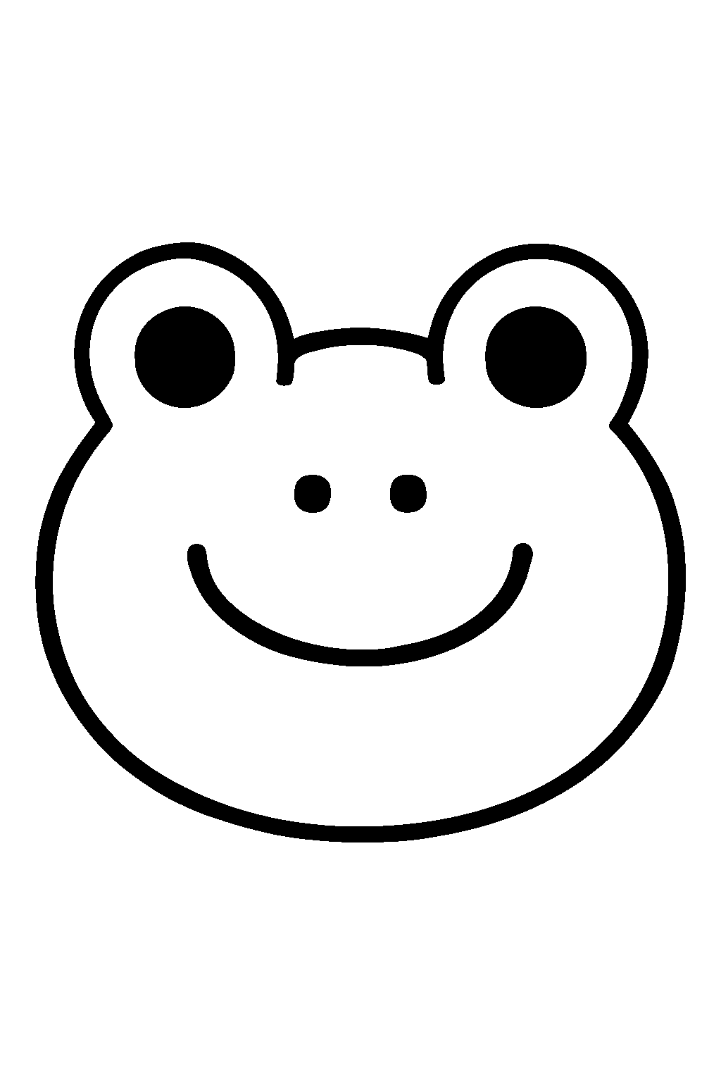 Ausmalbild Frosch: einfache schwarz-weiße Linienzeichnung zum Ausdrucken und Ausmalen (Variante 5)
