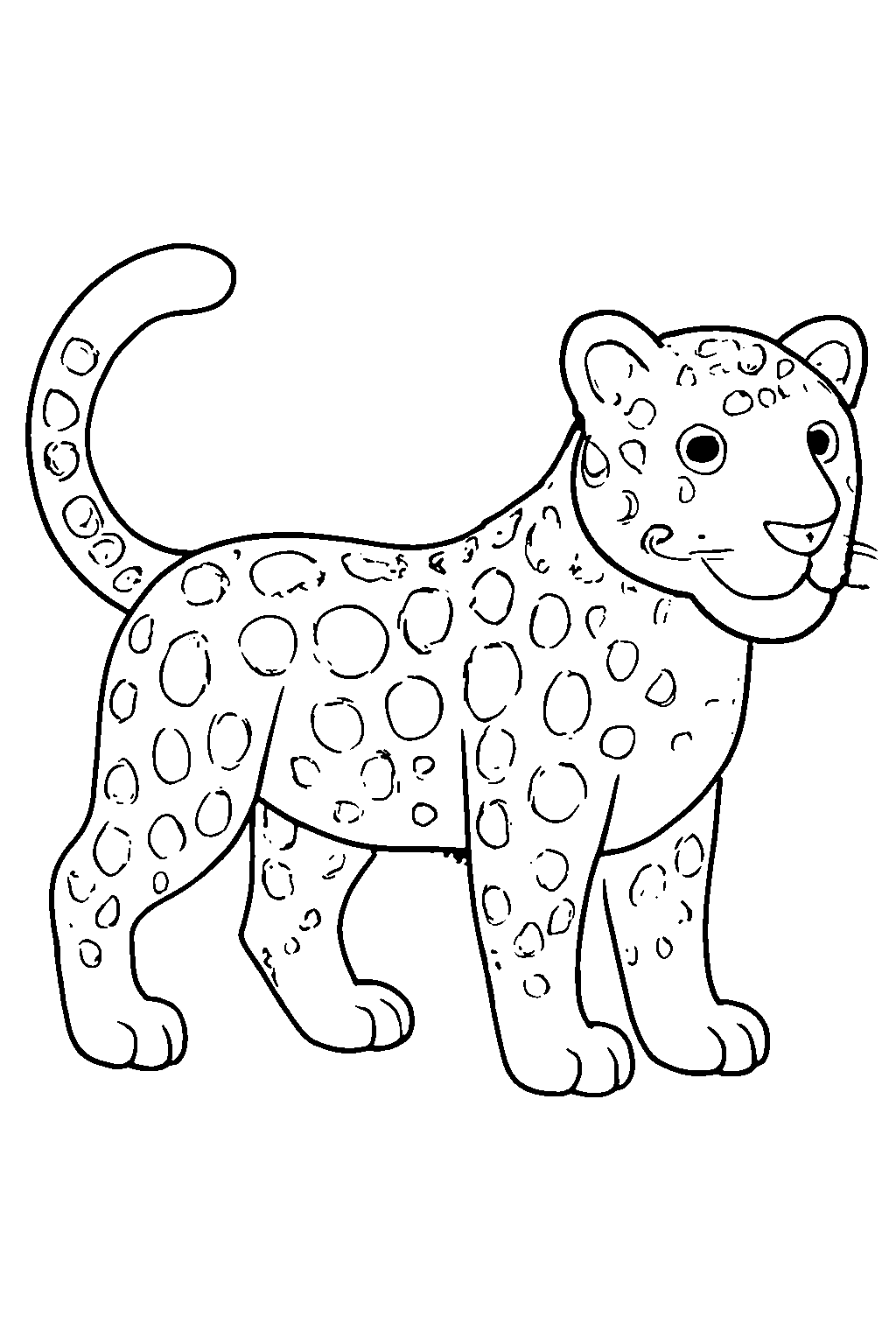 Ausmalbild Jaguar: klare schwarz-weiße Linienzeichnung zum Ausdrucken und Ausmalen (Variante 3)