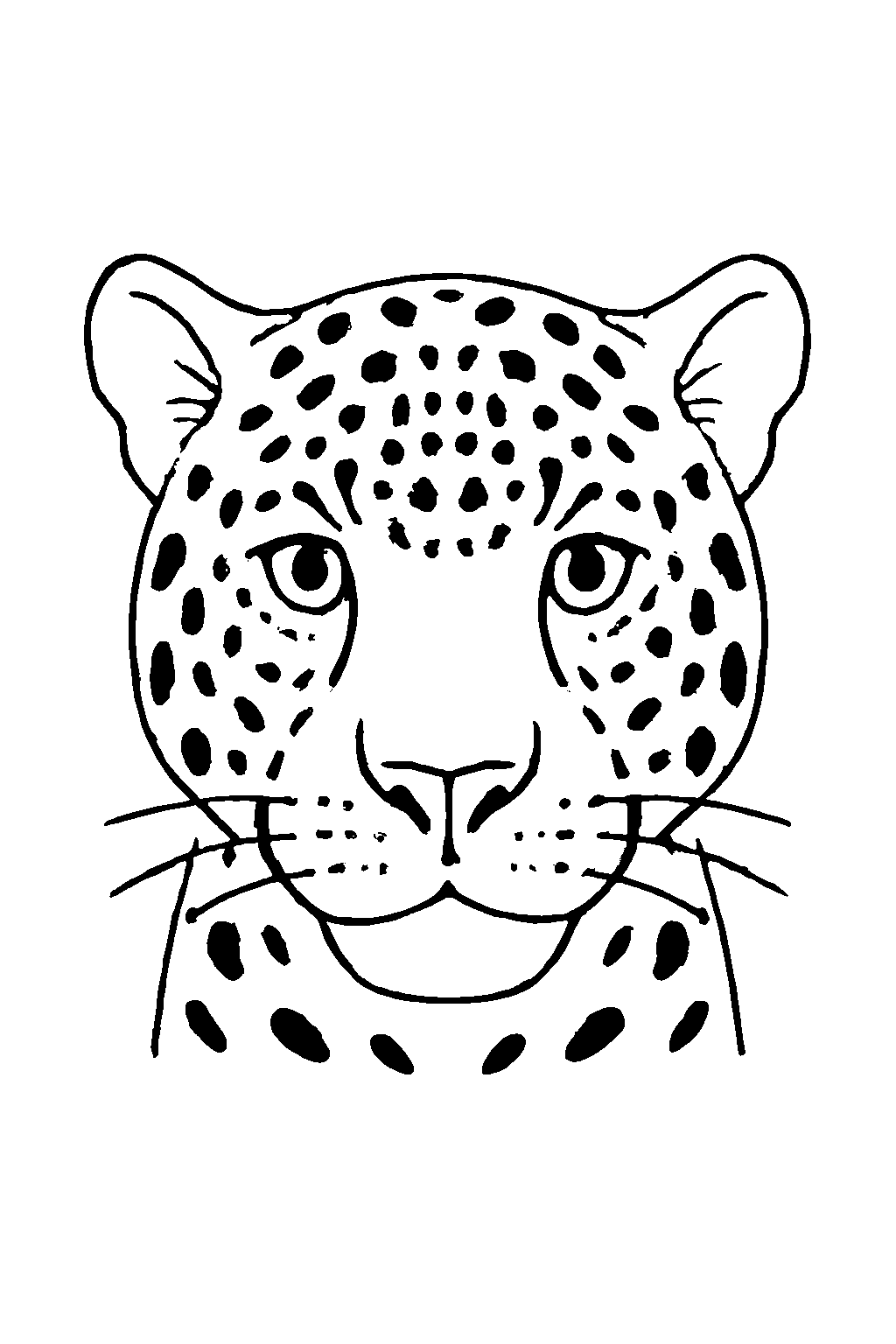 Ausmalbild Jaguar: klare schwarz-weiße Linienzeichnung zum Ausdrucken und Ausmalen (Variante 5)